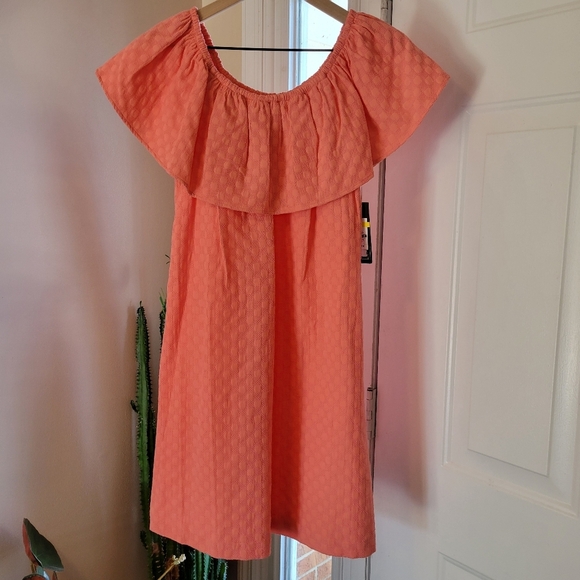 crown & ivy Dresses & Skirts - NWT Crown & Ivy Blush Pink Off The Shoulder Knee Length Dress, Size M